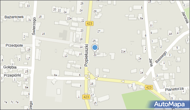 Opole, Popiełuszki Jerzego, bł. ks., 21, mapa Opola