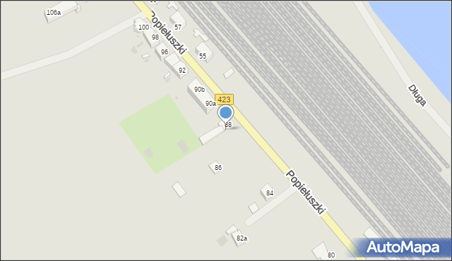 Opole, Popiełuszki Jerzego, bł. ks., 88c, mapa Opola