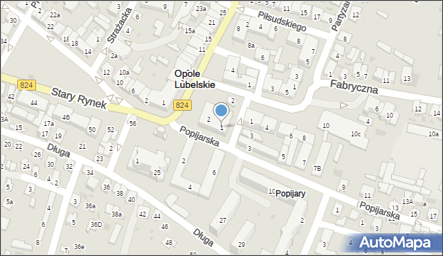 Opole Lubelskie, Popijarska, 1, mapa Opole Lubelskie