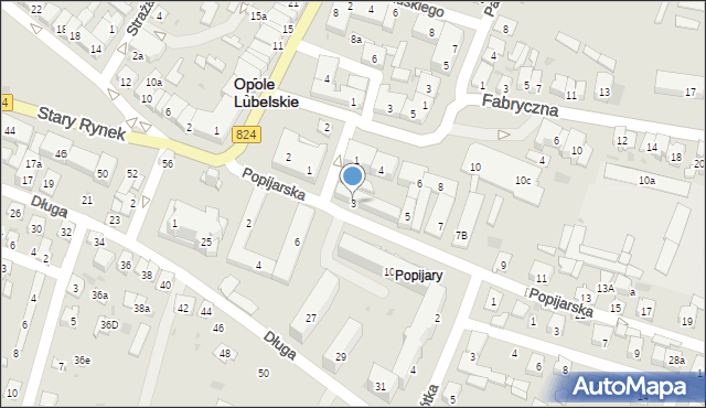 Opole Lubelskie, Popijarska, 3, mapa Opole Lubelskie