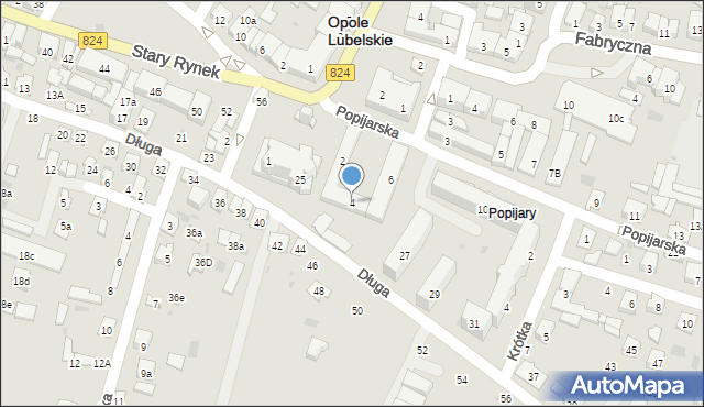 Opole Lubelskie, Popijarska, 4, mapa Opole Lubelskie