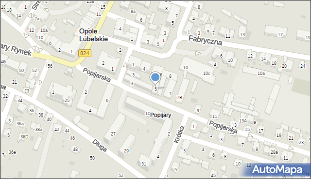 Opole Lubelskie, Popijarska, 5, mapa Opole Lubelskie
