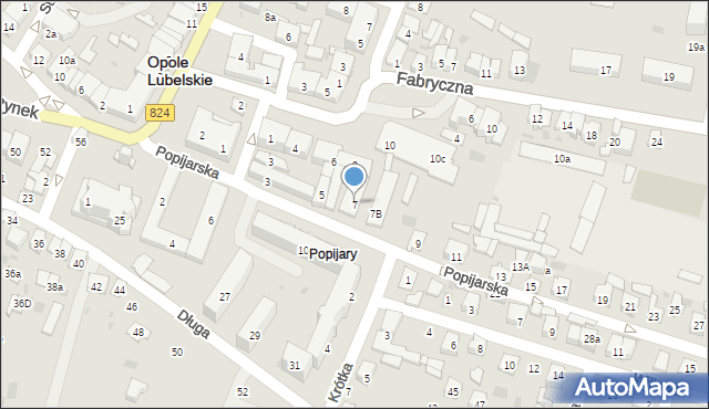 Opole Lubelskie, Popijarska, 7, mapa Opole Lubelskie