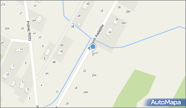 Opypy, Polnych Kwiatów, 22, mapa Opypy