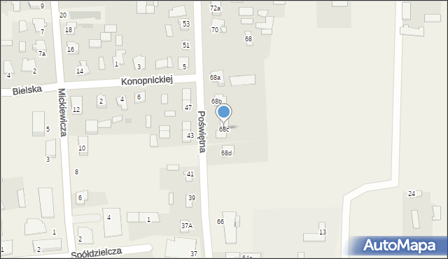 Orla, Poświętna, 68c, mapa Orla