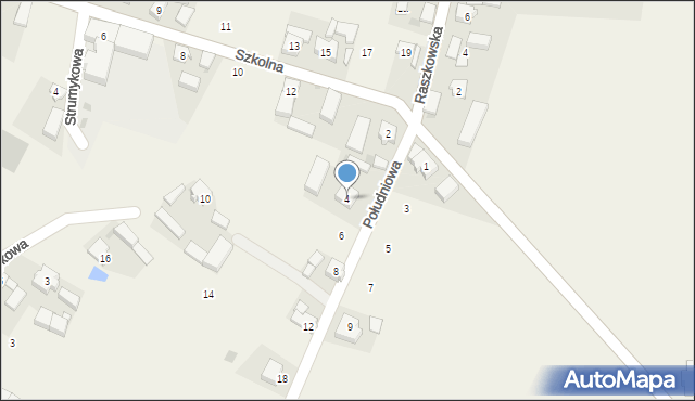 Orpiszew, Południowa, 4, mapa Orpiszew