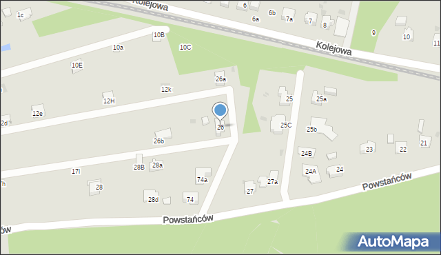 Orzesze, Powstańców, 26, mapa Orzesze