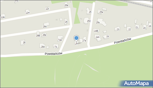 Orzesze, Powstańców, 27, mapa Orzesze