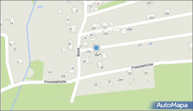 Orzesze, Powstańców, 30a, mapa Orzesze