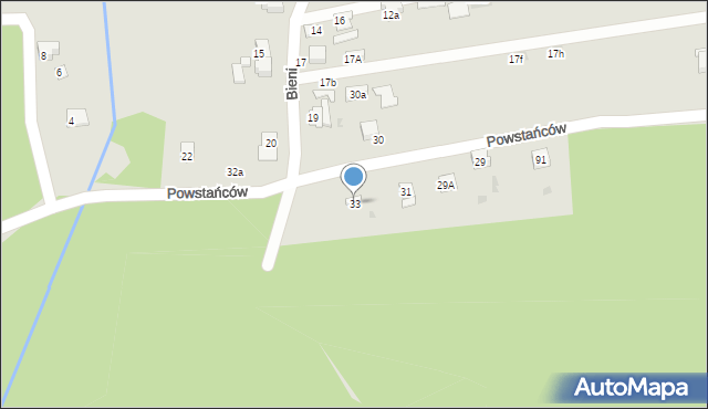 Orzesze, Powstańców, 33, mapa Orzesze