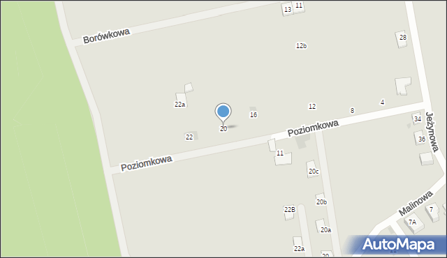 Orzesze, Poziomkowa, 20, mapa Orzesze