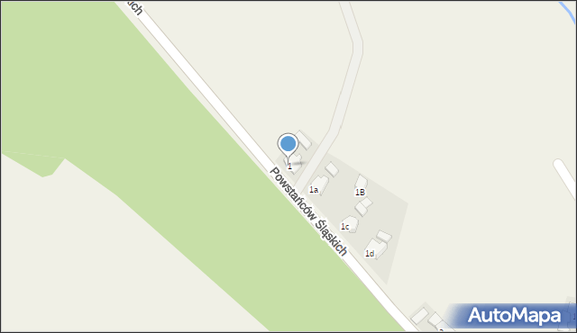 Osiek, Powstańców Śląskich, 1, mapa Osiek