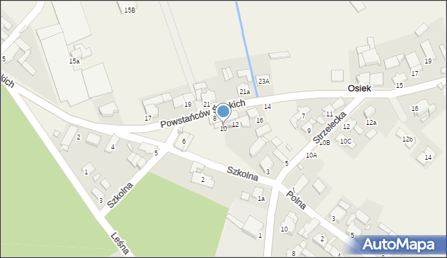 Osiek, Powstańców Śląskich, 10, mapa Osiek