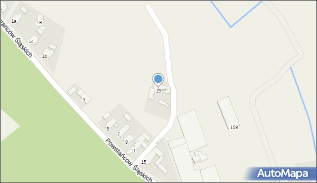 Osiek, Powstańców Śląskich, 13, mapa Osiek