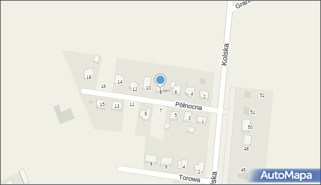 Osiek Mały, Północna, 8, mapa Osiek Mały