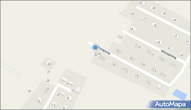 Osiek nad Wisłą, Poranna, 11, mapa Osiek nad Wisłą