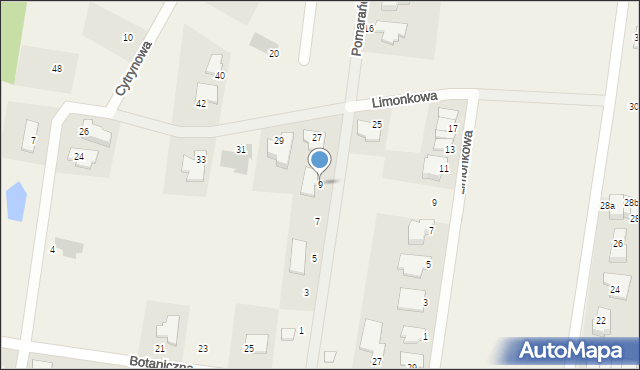 Osielsko, Pomarańczowa, 9, mapa Osielsko