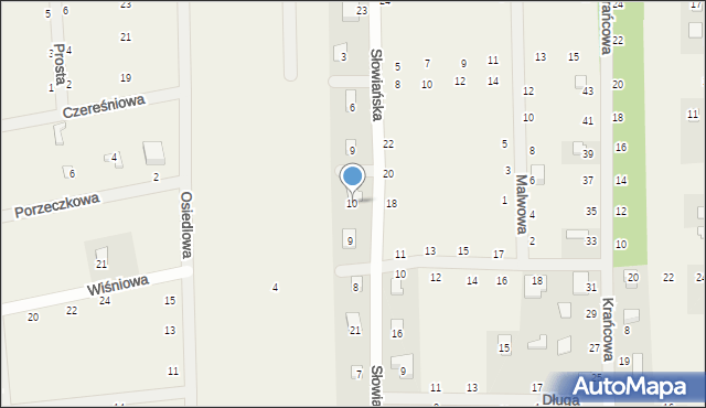 Osłonin, Porzeczkowa, 10, mapa Osłonin
