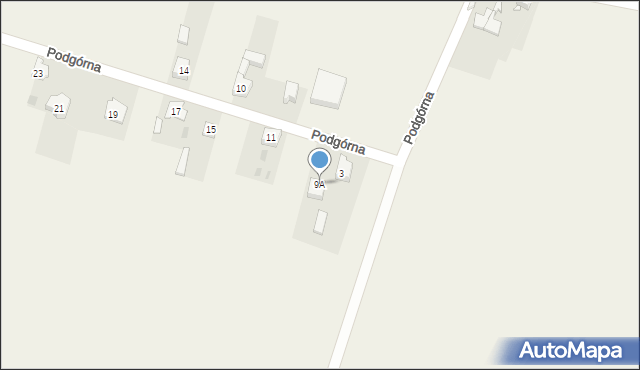 Ossy, Podgórna, 9A, mapa Ossy