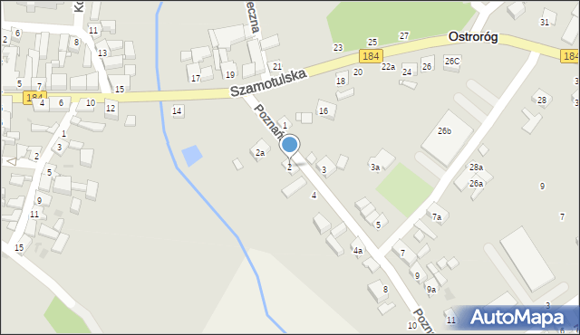 Ostroróg, Poznańska, 2, mapa Ostroróg