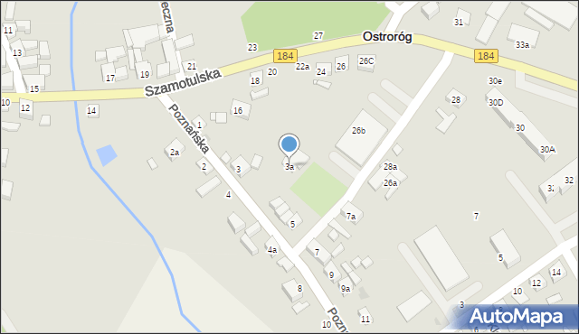 Ostroróg, Poznańska, 3a, mapa Ostroróg