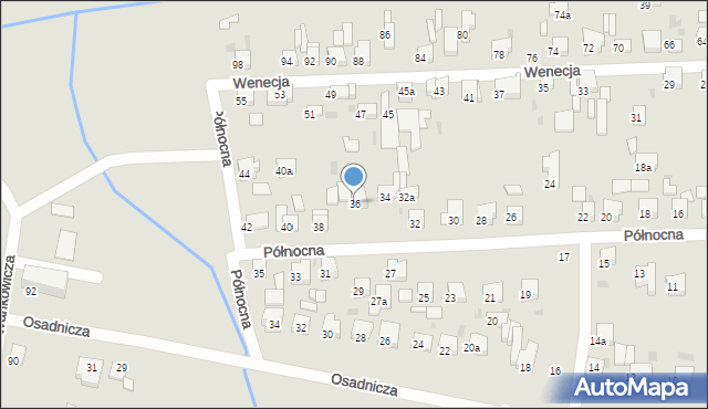 Ostrów Wielkopolski, Północna, 36, mapa Ostrów Wielkopolski