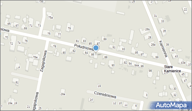 Ostrów Wielkopolski, Południowa, 86A, mapa Ostrów Wielkopolski