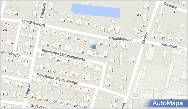 Ostrów Wielkopolski, Powstania Listopadowego, 14, mapa Ostrów Wielkopolski