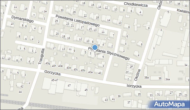 Ostrów Wielkopolski, Powstania Styczniowego, 1, mapa Ostrów Wielkopolski