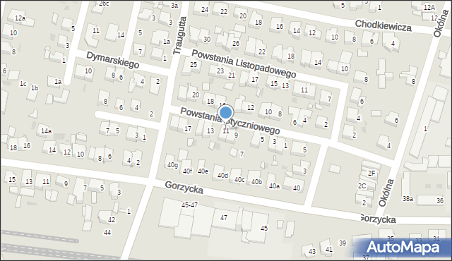 Ostrów Wielkopolski, Powstania Styczniowego, 11, mapa Ostrów Wielkopolski