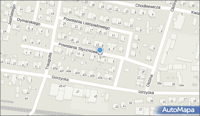 Ostrów Wielkopolski, Powstania Styczniowego, 3, mapa Ostrów Wielkopolski