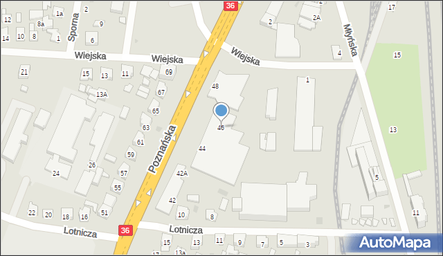 Ostrów Wielkopolski, Poznańska, 46, mapa Ostrów Wielkopolski