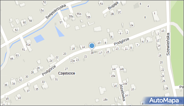 Ostrowiec Świętokrzyski, Podgórze, 19, mapa Ostrowiec Świętokrzyski