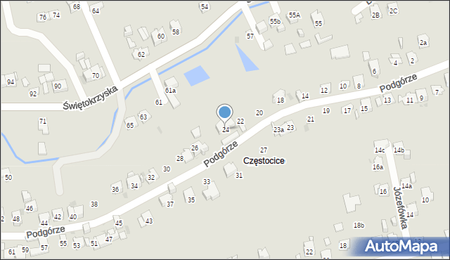 Ostrowiec Świętokrzyski, Podgórze, 24, mapa Ostrowiec Świętokrzyski