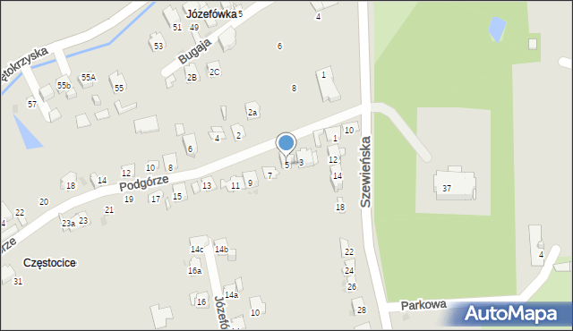 Ostrowiec Świętokrzyski, Podgórze, 5, mapa Ostrowiec Świętokrzyski