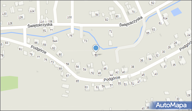 Ostrowiec Świętokrzyski, Podgórze, 50, mapa Ostrowiec Świętokrzyski