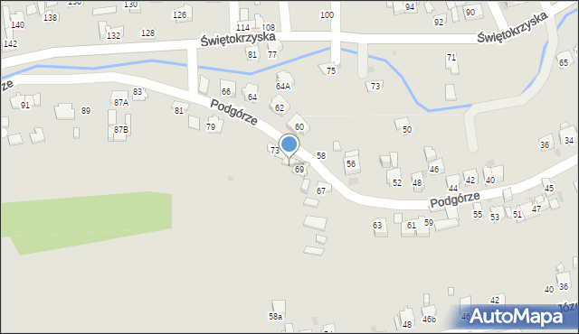 Ostrowiec Świętokrzyski, Podgórze, 71, mapa Ostrowiec Świętokrzyski