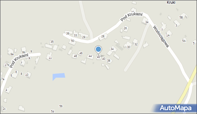 Oświęcim, Pod Krukami, 42, mapa Oświęcimia