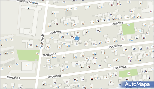 Otwock, Podleśna, 24, mapa Otwock