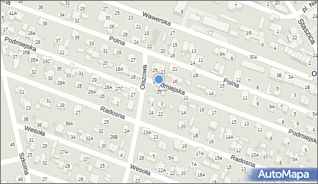 Otwock, Podmiejska, 25, mapa Otwock