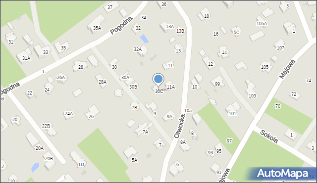Otwock, Pogodna, 30C, mapa Otwock