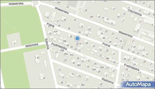 Otwock, Polna, 37, mapa Otwock