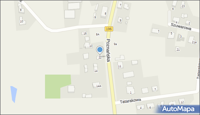 Owińska, Poznańska, 12, mapa Owińska