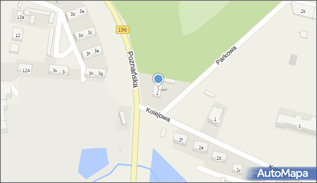 Owińska, Poznańska, 3, mapa Owińska