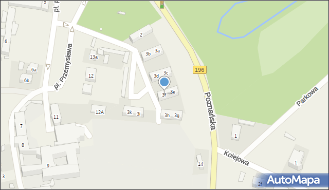 Owińska, Poznańska, 3f, mapa Owińska