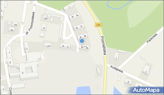 Owińska, Poznańska, 3h, mapa Owińska