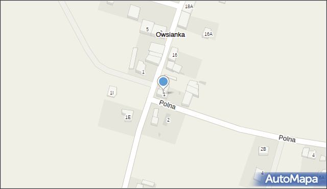 Owsianka, Polna, 1, mapa Owsianka