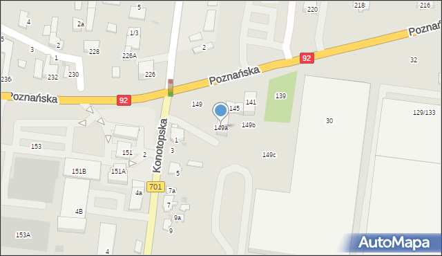 Ożarów Mazowiecki, Poznańska, 149a, mapa Ożarów Mazowiecki