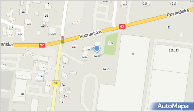 Ożarów Mazowiecki, Poznańska, 149b, mapa Ożarów Mazowiecki