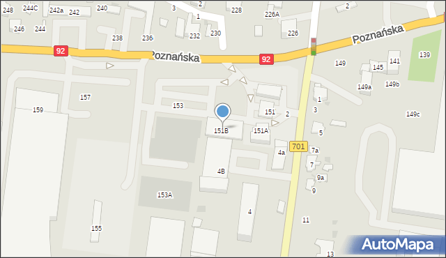 Ożarów Mazowiecki, Poznańska, 151A, mapa Ożarów Mazowiecki
